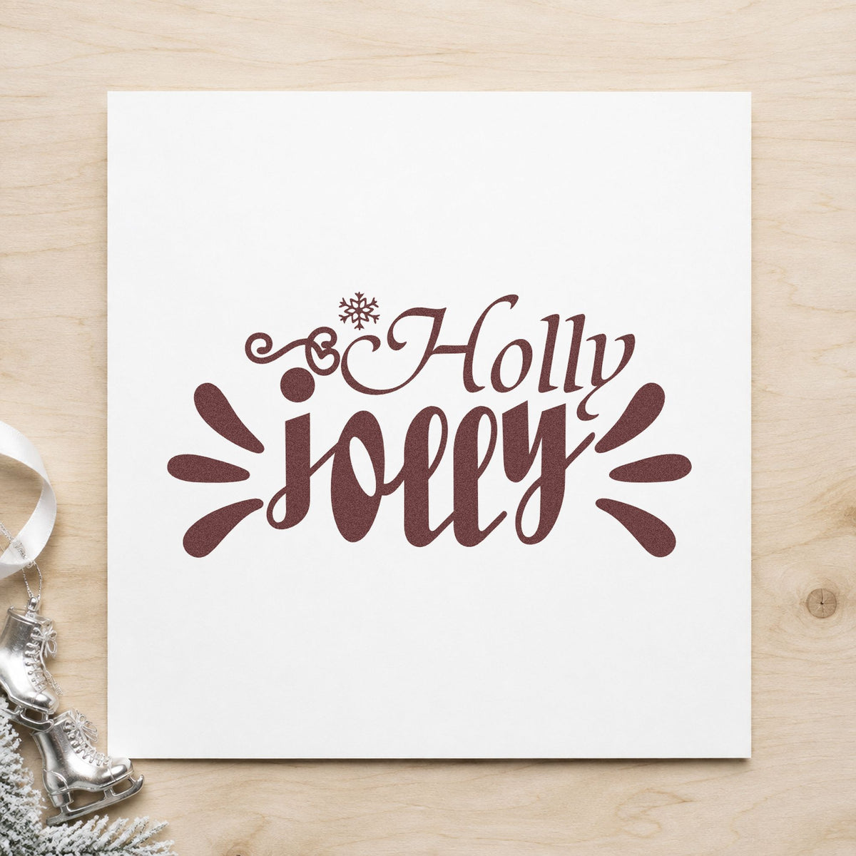 Holly Jolly Accent Rays Snowflakes Hand Stamp – Duo in use 4