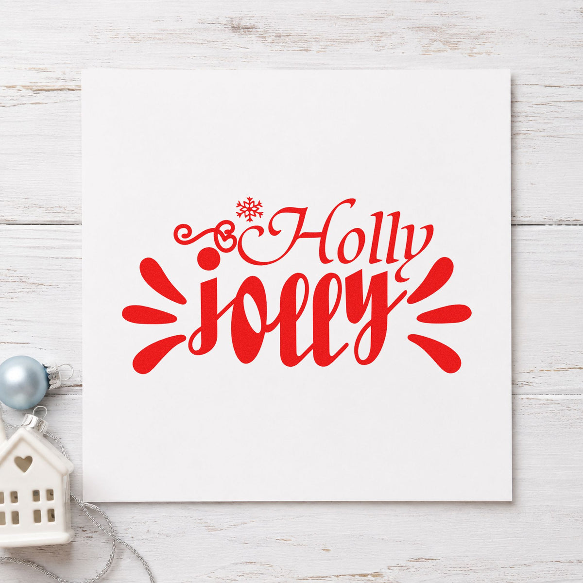 Holly Jolly Accent Rays Snowflakes Craft Stamp – Self-Inking in use 5