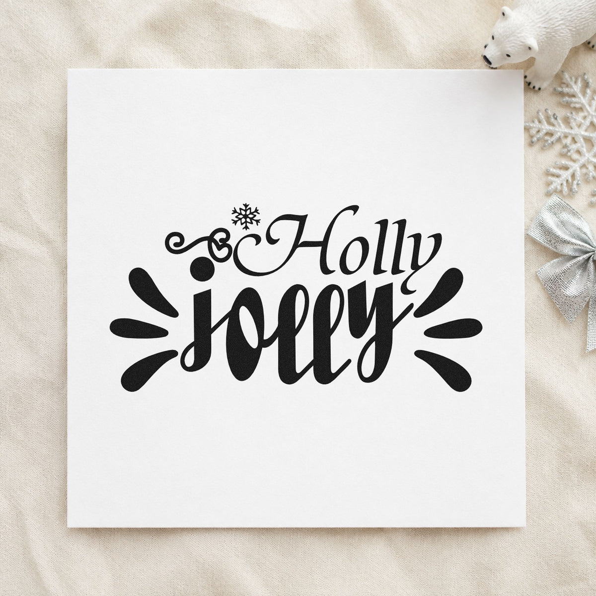 Holly Jolly Accent Rays Snowflakes Craft Stamp – Self-Inking in use 9