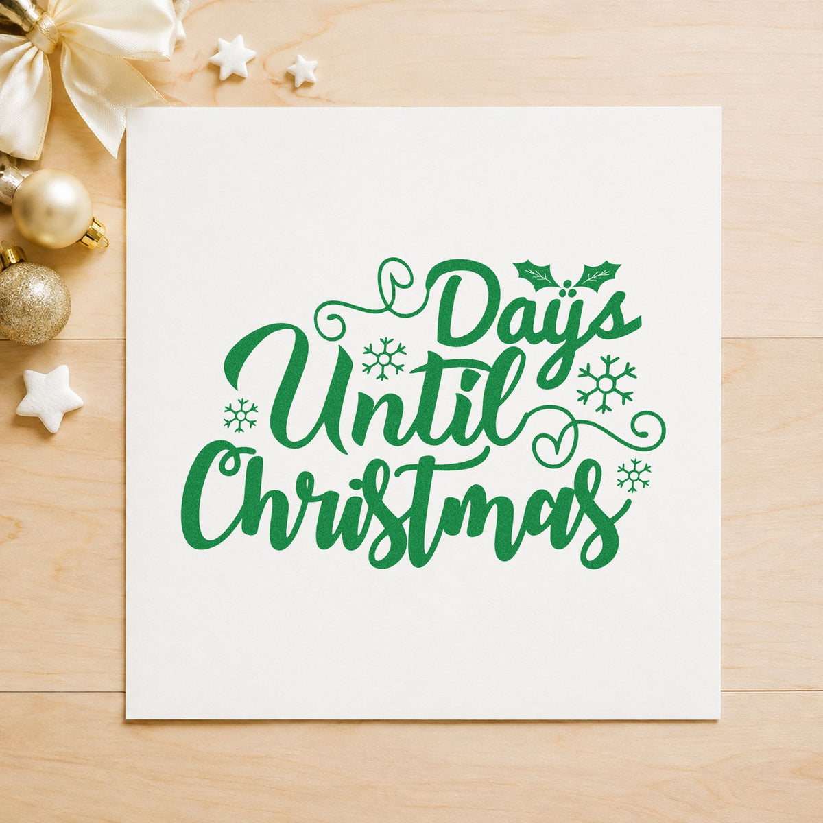 PSI Pre-Inked Days Until Christmas Leaf Accents Stamp in use 3