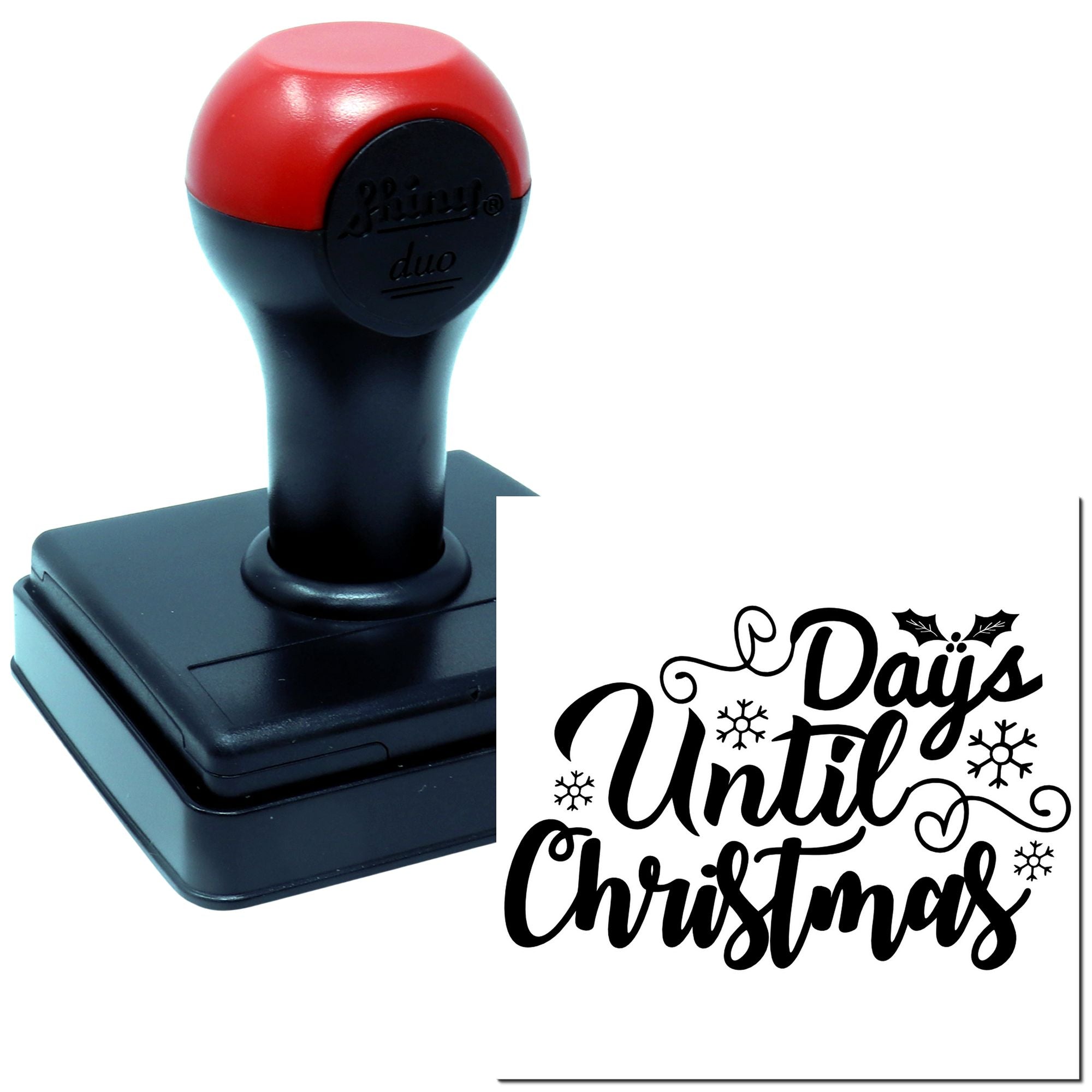 Self-inking rubber stamp with Days Until Christmas holiday countdown design for festive planning and seasonal crafts