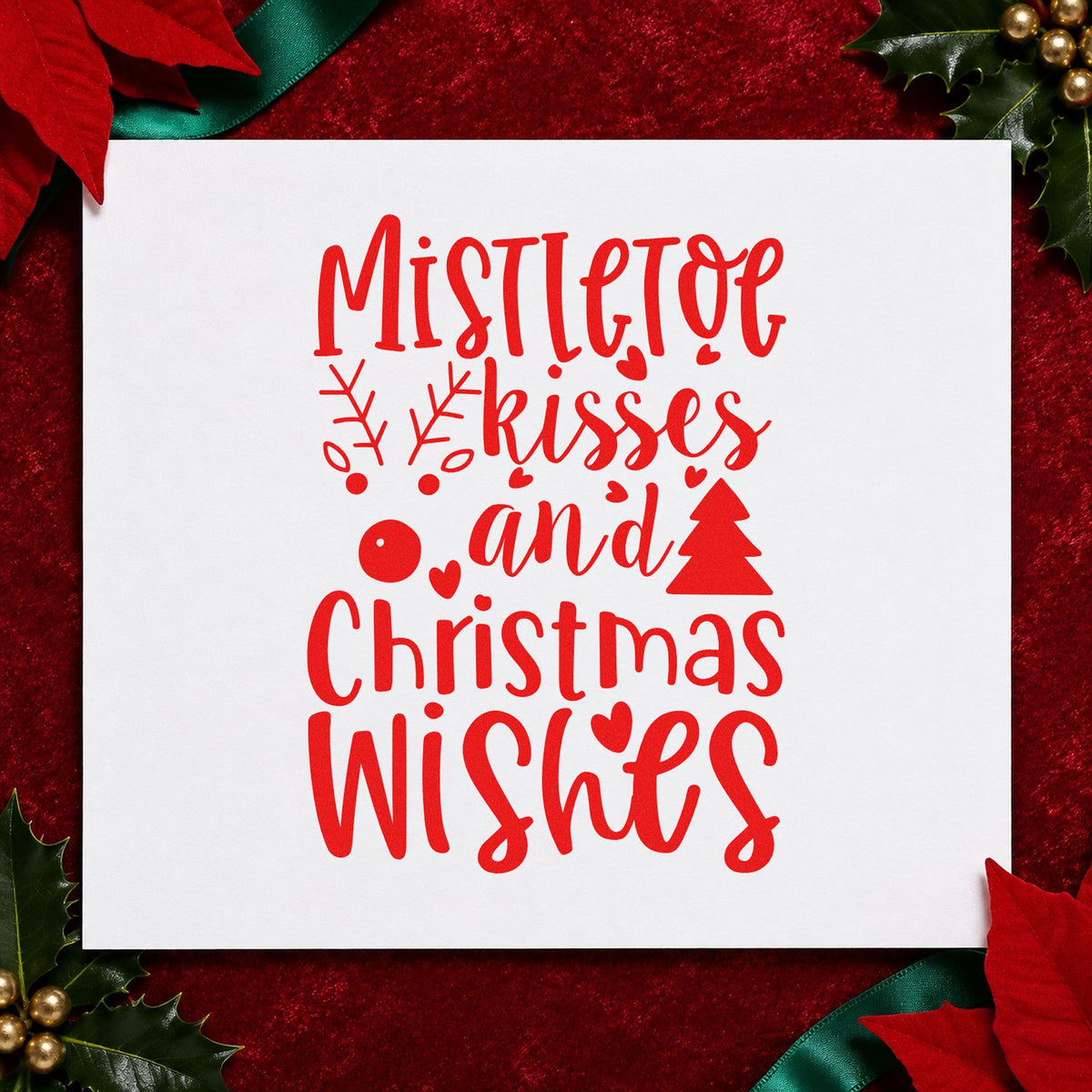 Mistletoe Kisses Christmas Wishes Hand Stamp – Duo in use 5