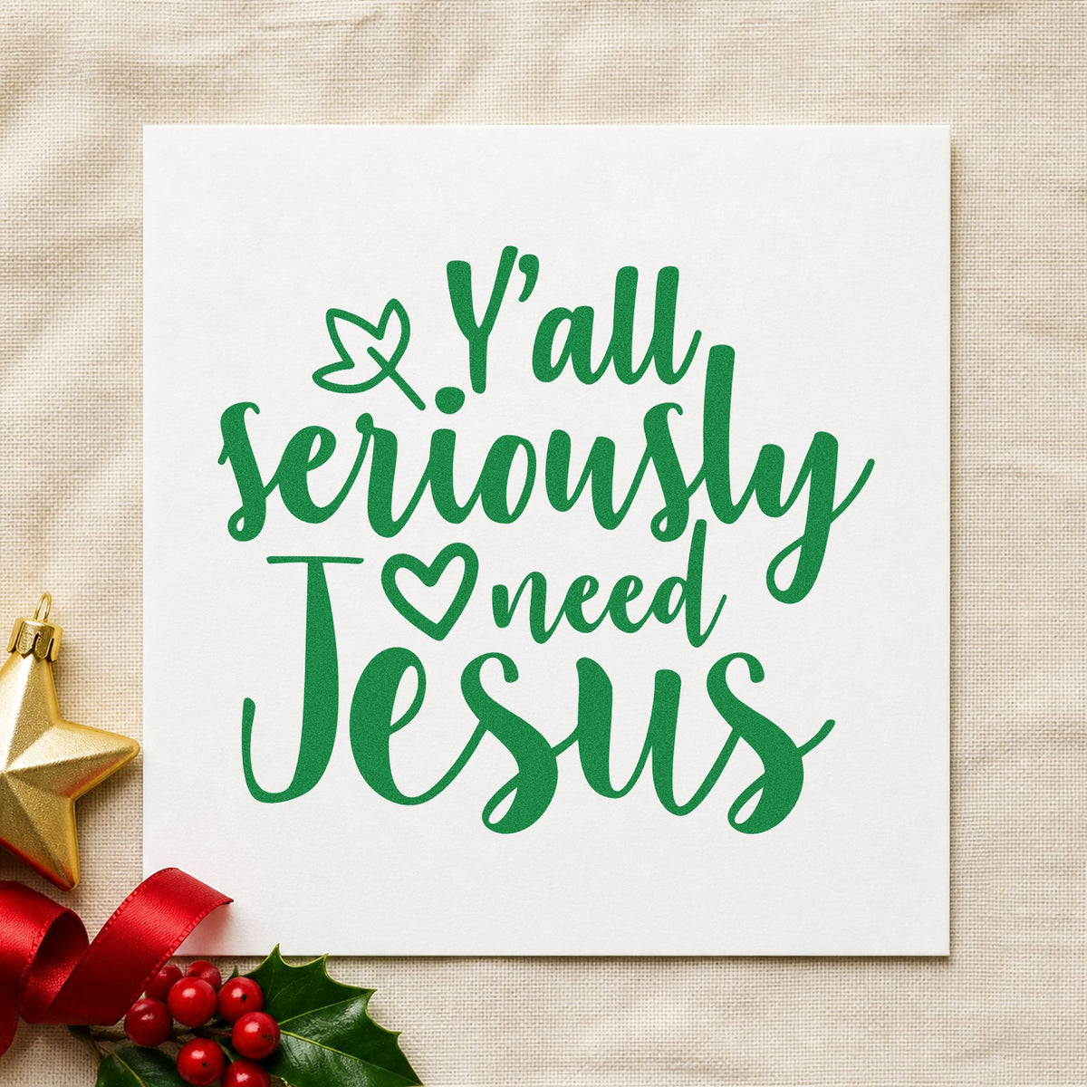 Yall Seriously Need Jesus With Hearts Rubber Stamp – Duo Hand in use 3