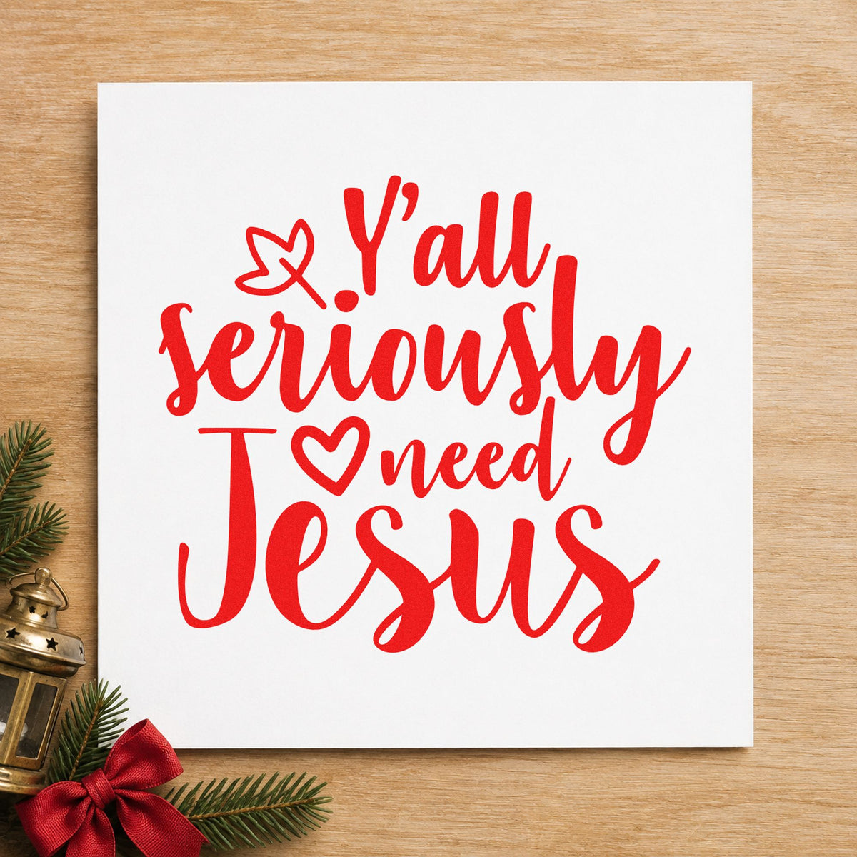 Yall Seriously Need Jesus With Hearts Rubber Stamp – Duo Hand in use 5