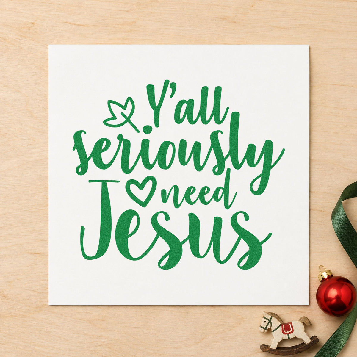Yall Seriously Need Jesus With Hearts Rubber Stamp – Duo Hand in use 6