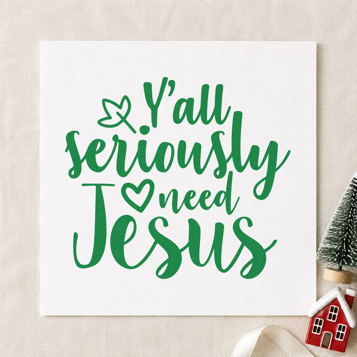 Yall Seriously Need Jesus With Hearts Rubber Stamp – Duo Hand in use 8