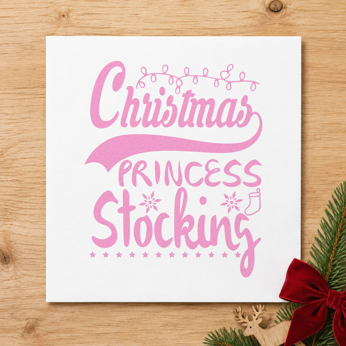 Christmas Princess Stocking Stamp – PSI Pre-Inked in use 10
