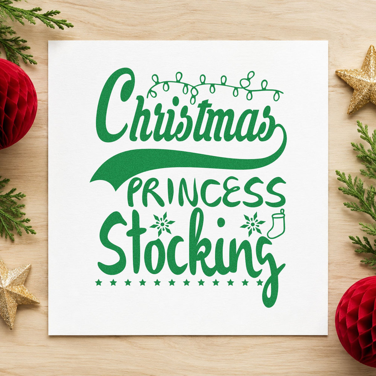 Christmas Princess Stocking Stamp – PSI Pre-Inked in use 3
