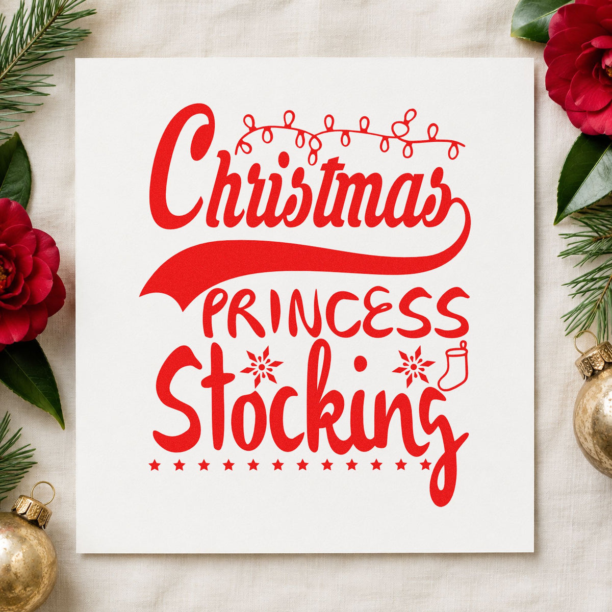 Christmas Princess Stocking Stamp – PSI Pre-Inked in use 5