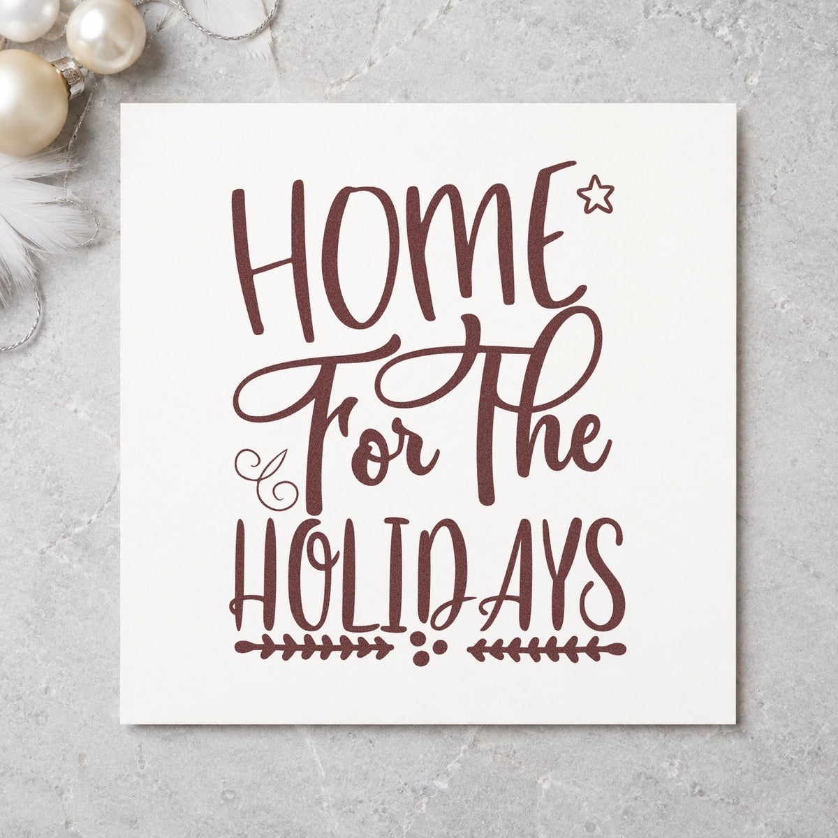 Home For The Holidays Rubber Stamp – Duo Hand in use 4