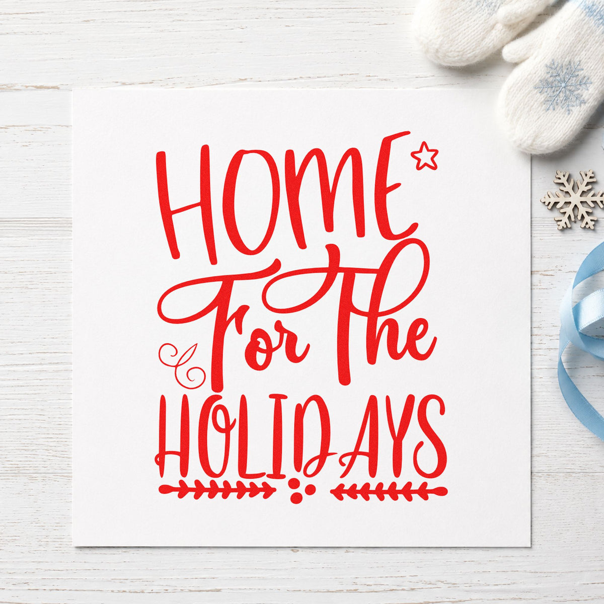 Home For The Holidays Rubber Stamp – Duo Hand in use 7