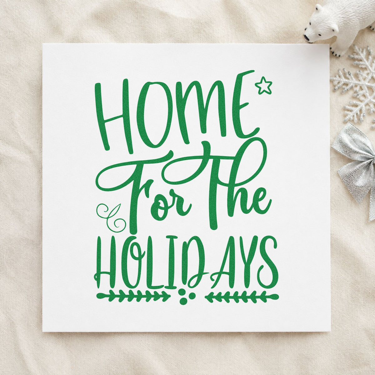 Home For The Holidays Rubber Stamp – Duo Hand in use 8