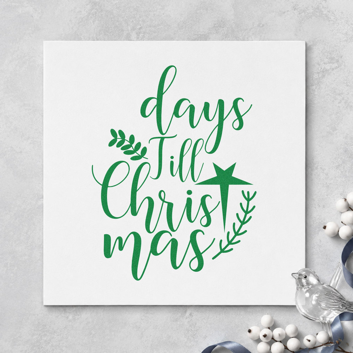 Days Till Christmas Rubber Stamp – Duo Hand in use 3