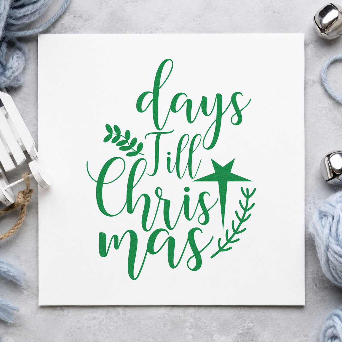 Days Till Christmas Rubber Stamp – Duo Hand in use 8