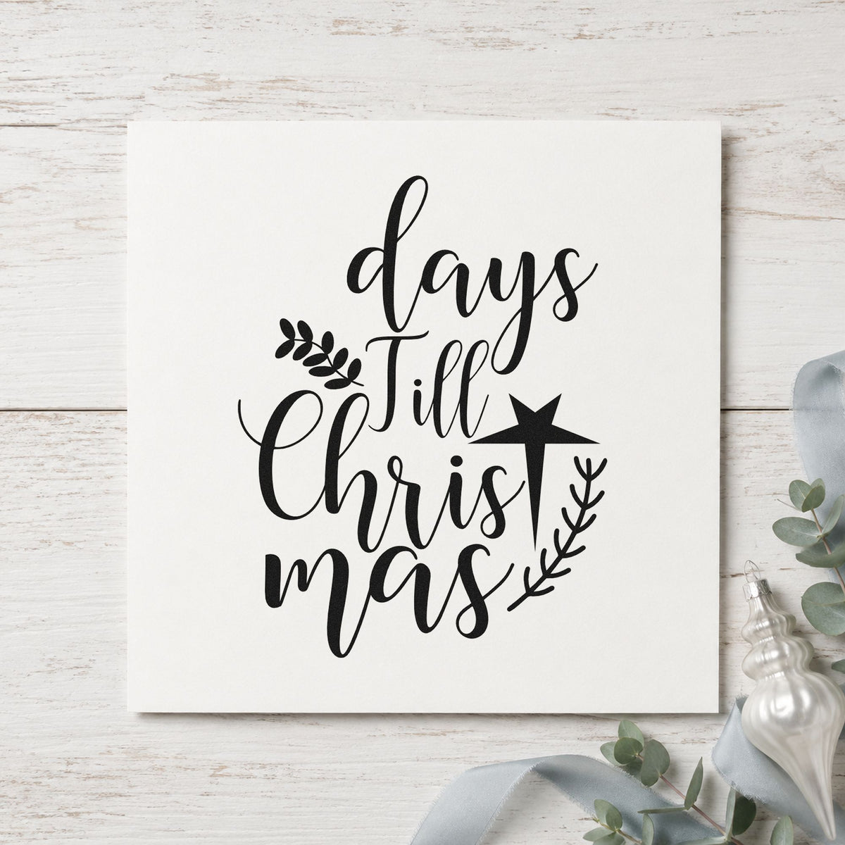 Days Till Christmas Rubber Stamp – Duo Hand in use 9