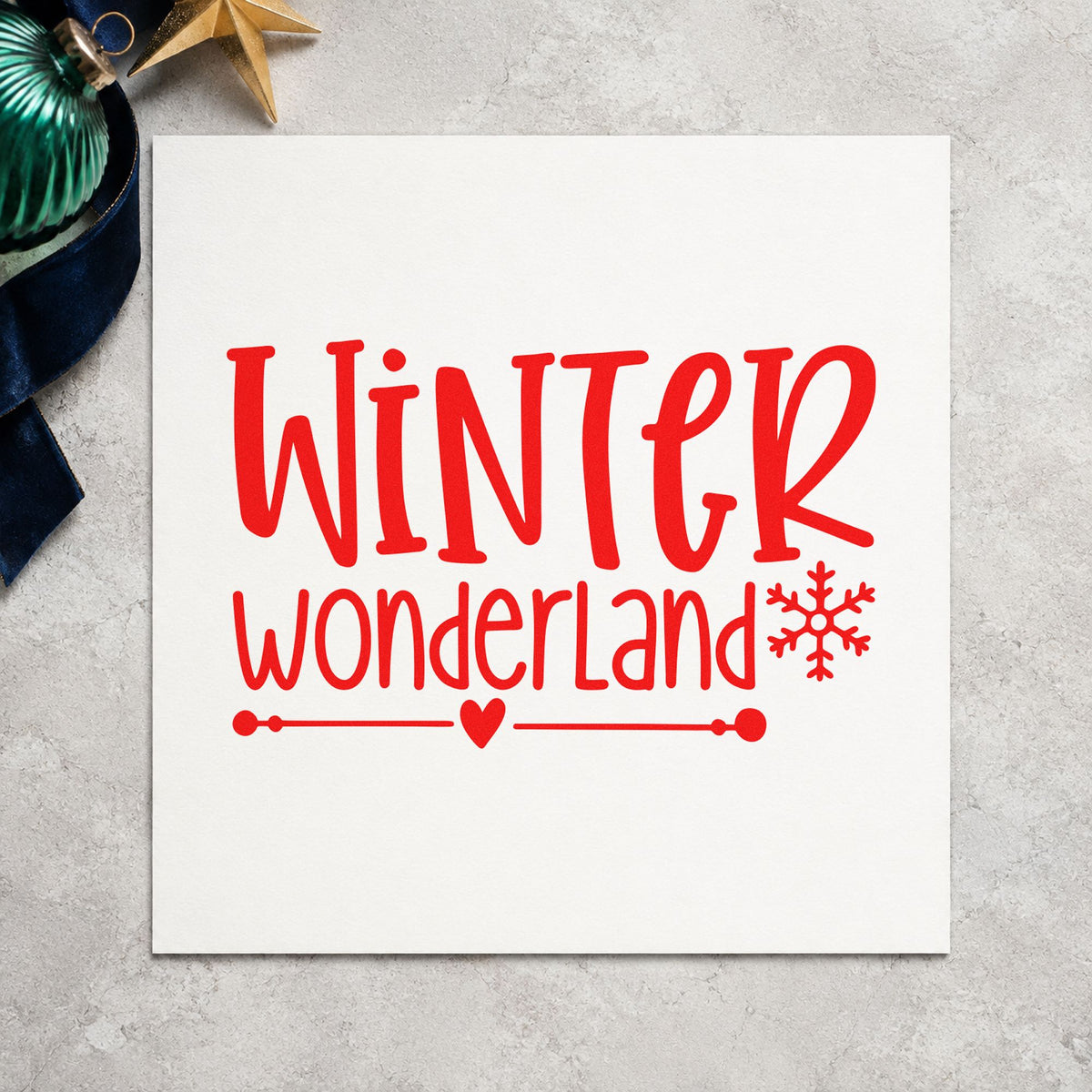 Winter Wonderland Snowflake With Hearts Pre-Inked Stamp – Slim in use 5