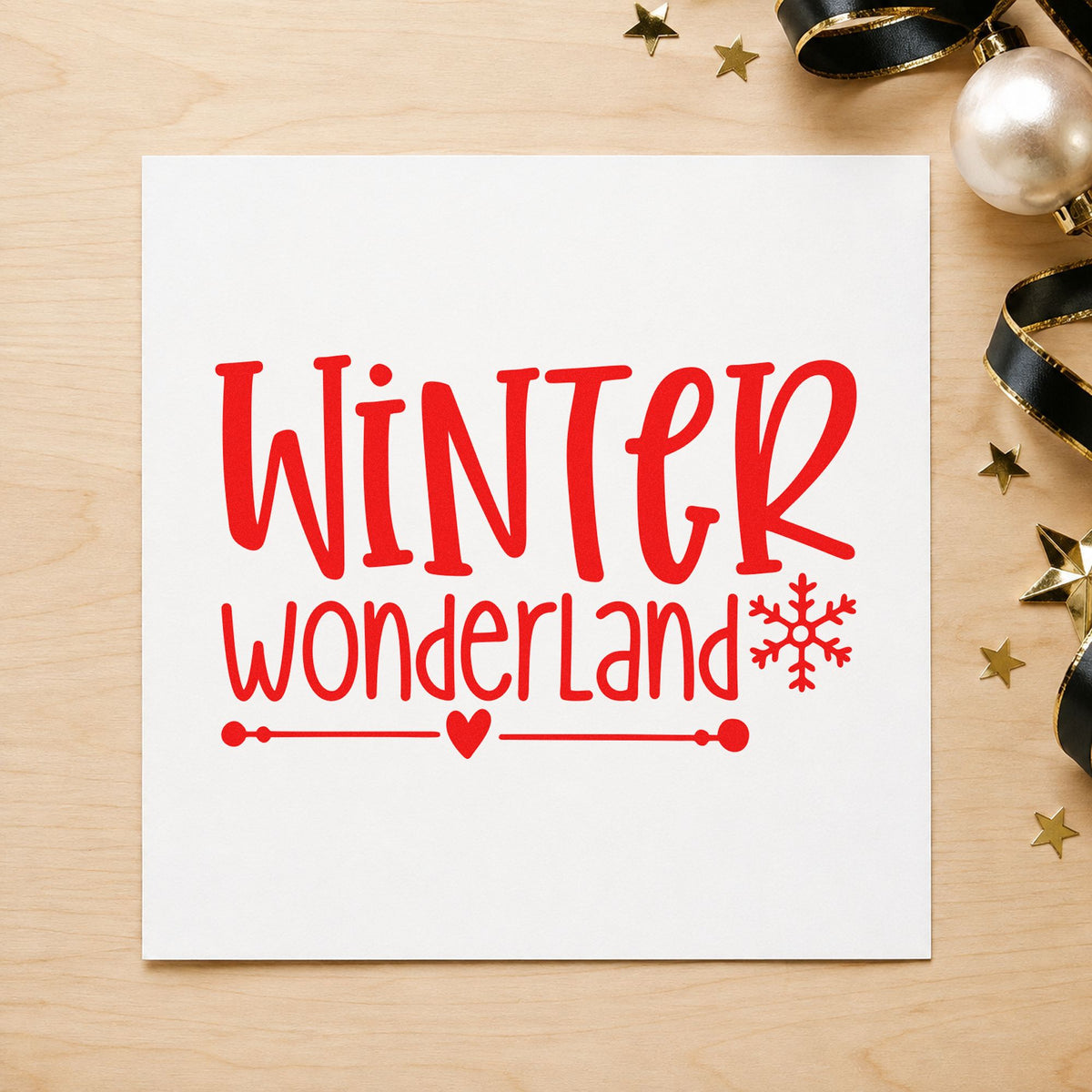 Winter Wonderland Snowflake With Hearts Pre-Inked Stamp – Slim in use 7