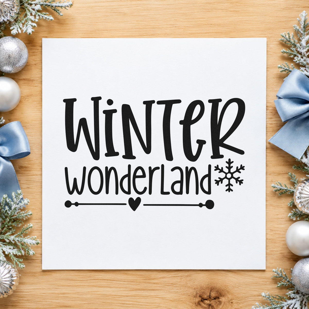 Winter Wonderland Snowflake With Hearts Pre-Inked Stamp – Slim in use 9