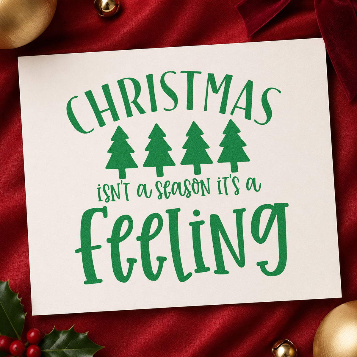 Christmas Isn't A Season It's A Feeling Compact Pre-Inked Stamp – Slim in use 8