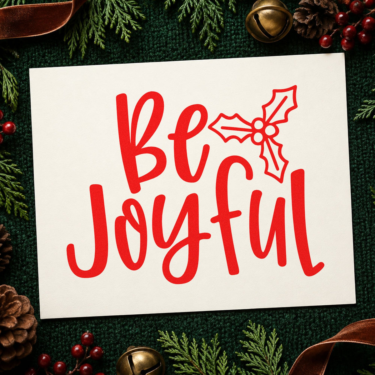 Be Joyful Holly Script Lettering Duo Hand Stamp in use 5
