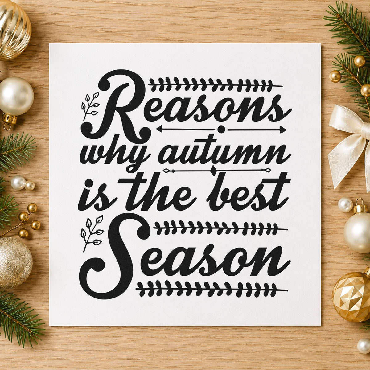 Reasons Autumn Best Season rubber stamp printed in black ink, ready for reasons list cards and similar paper crafts.
