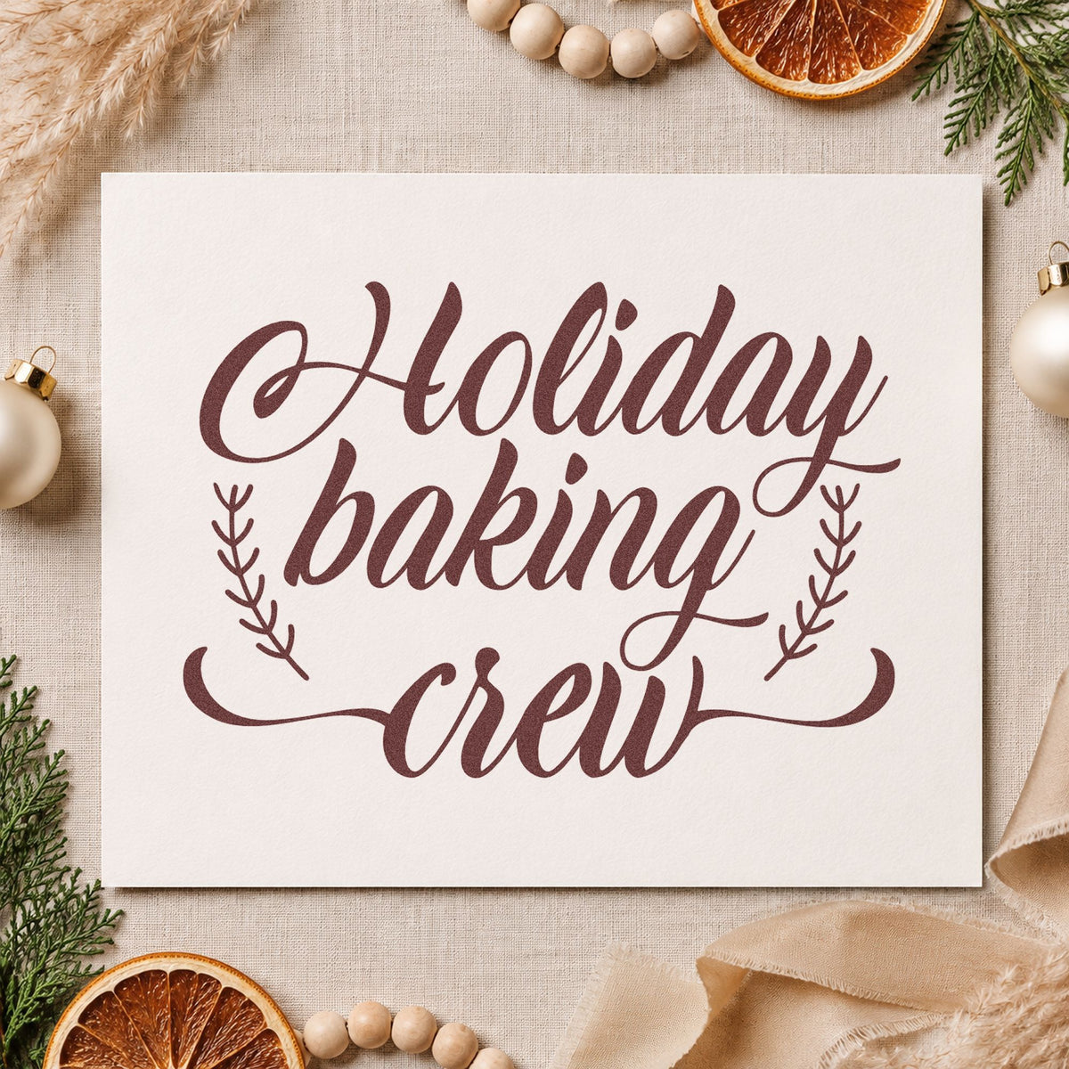 Holiday Baking Crew Sprigs Leaf Accents Stamp – Slim Pre-Inked in use 4