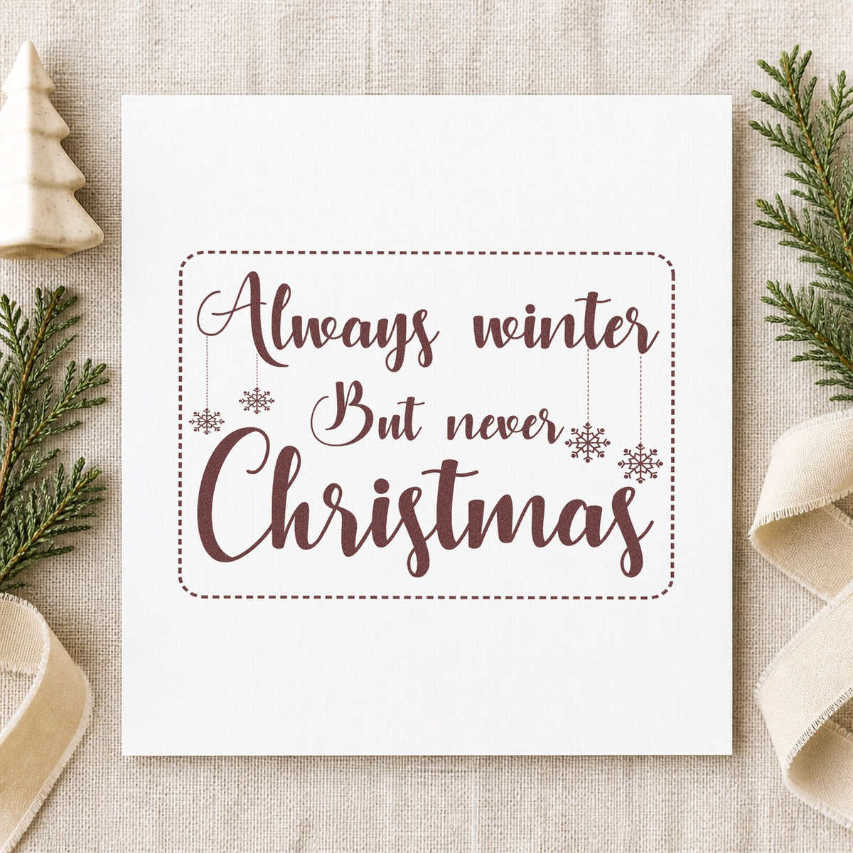 Always Winter Never Christmas Hand Stamp – Duo in use 4