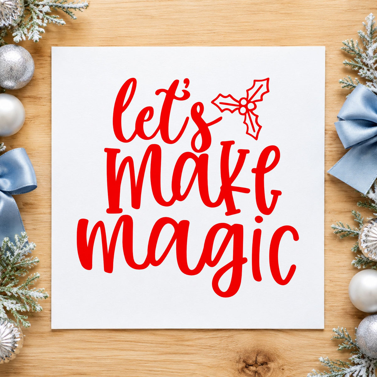 Duo Hand Let's Make Magic Holly Rubber Stamp in use 7