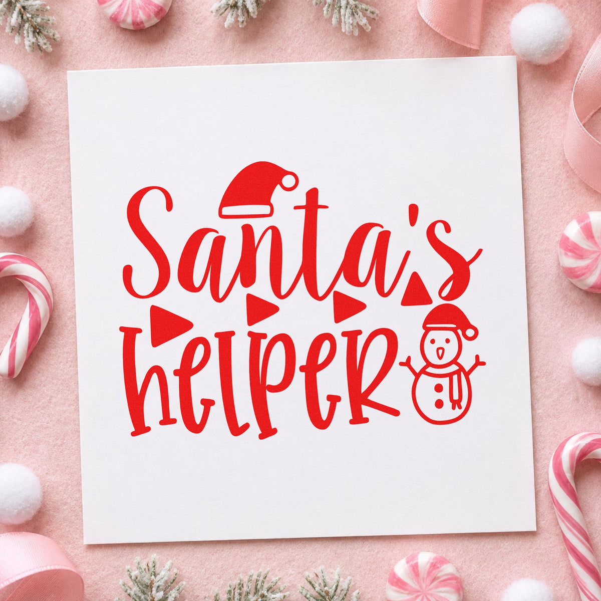 Santa's Helper Snowman Hat Hand Stamp – Duo in use 5