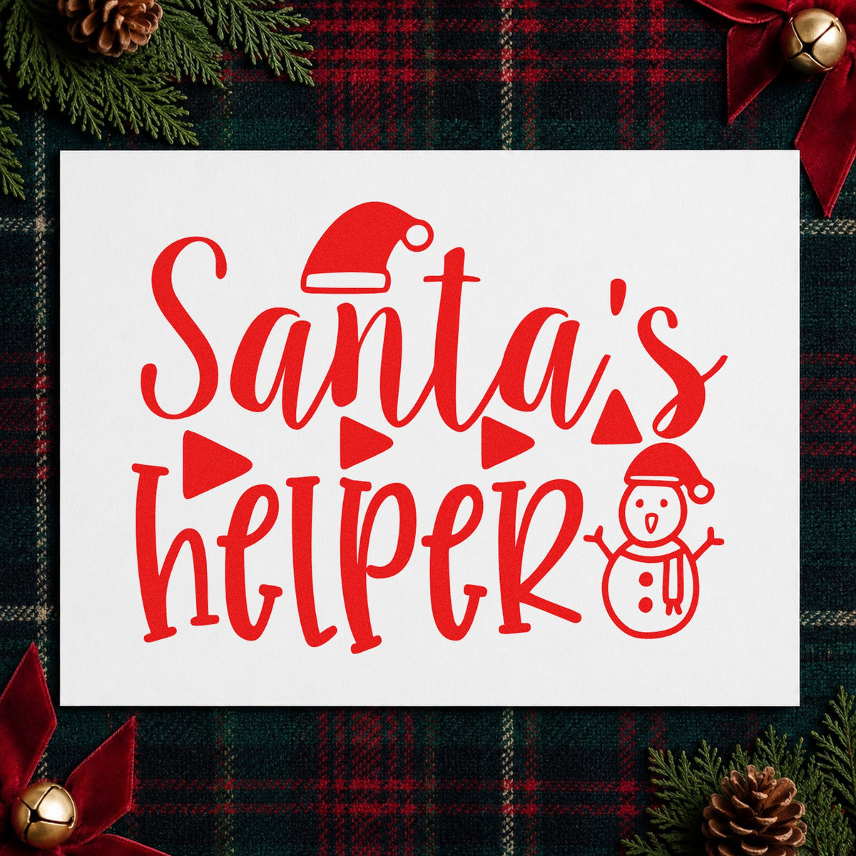 Santa's Helper Snowman Hat PSI Pre-Inked Stamp in use 7