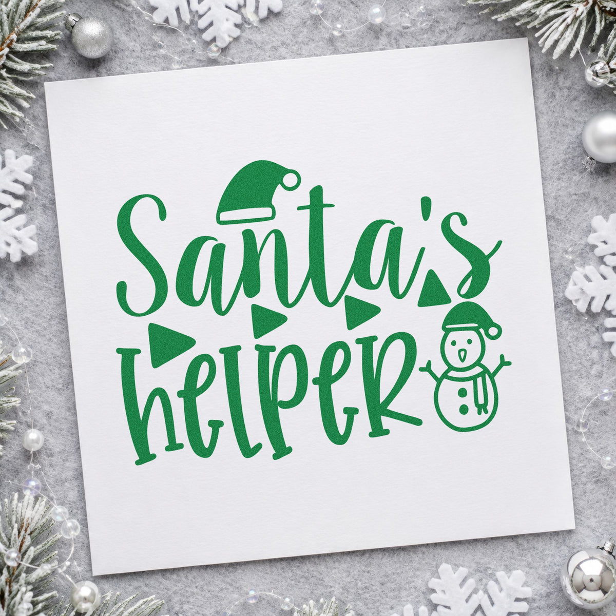Santa's Helper Snowman Hat Hand Stamp – Duo in use 8