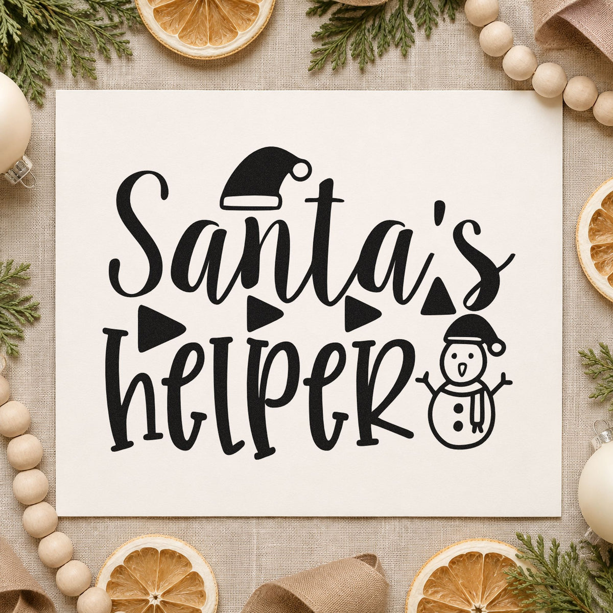 Santa's Helper Snowman Hat PSI Pre-Inked Stamp in use 9