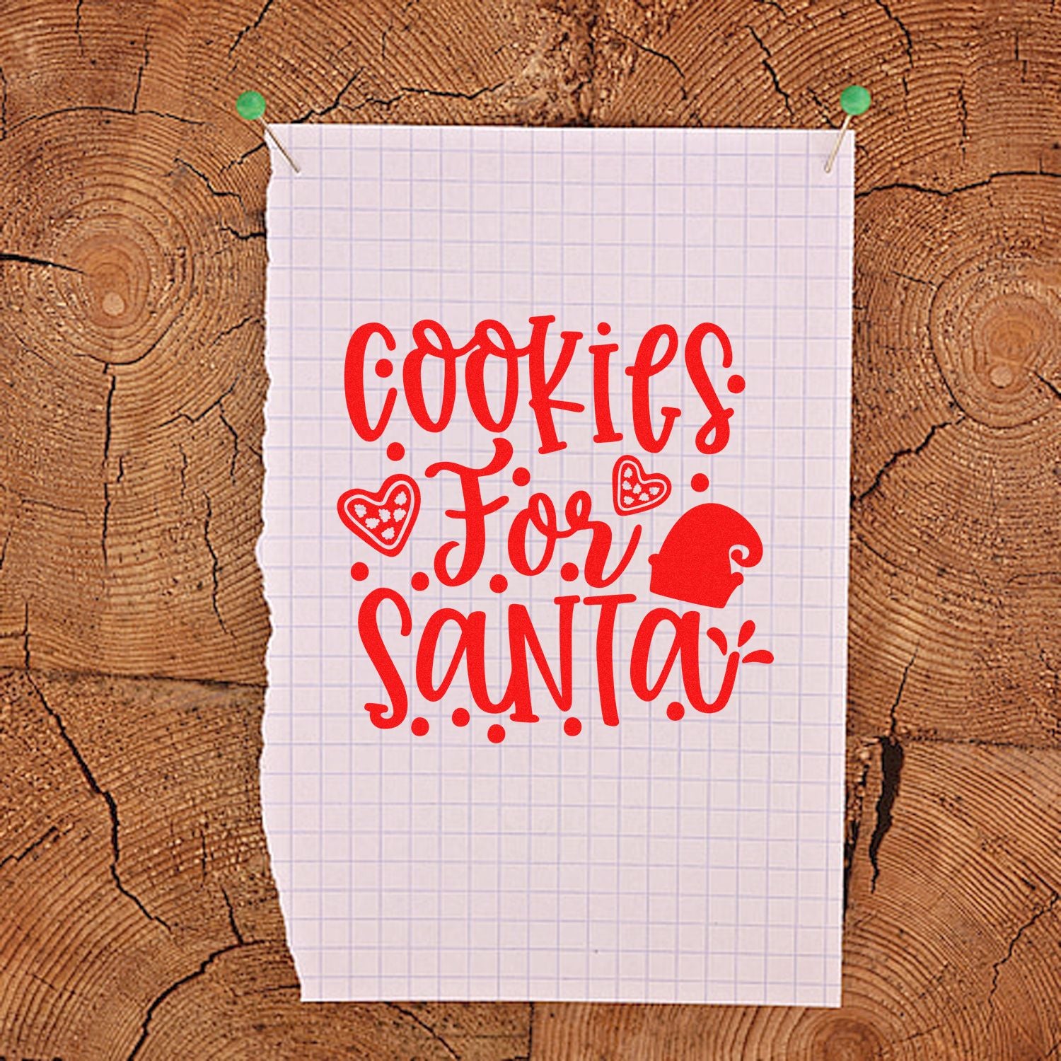 Cookies for Santa Christmas rubber stamp design for holiday baking, gift tags, and festive seasonal crafts
