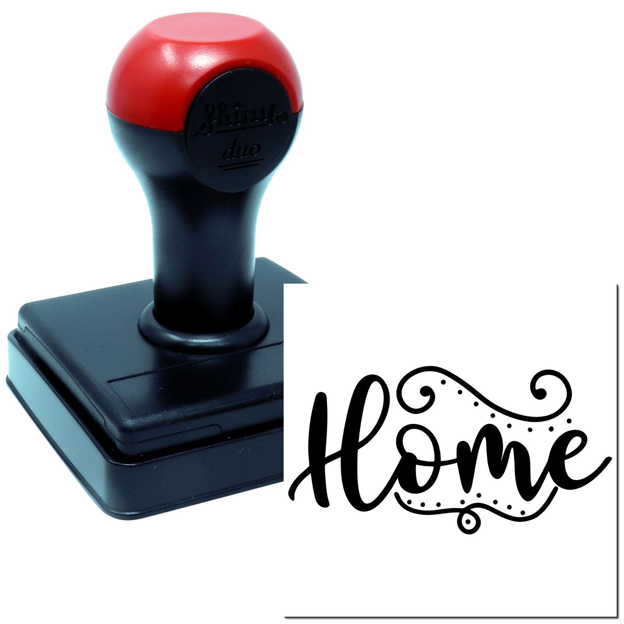 Self-inking custom home rubber stamp with decorative Home design for stationery, crafts, and labels.