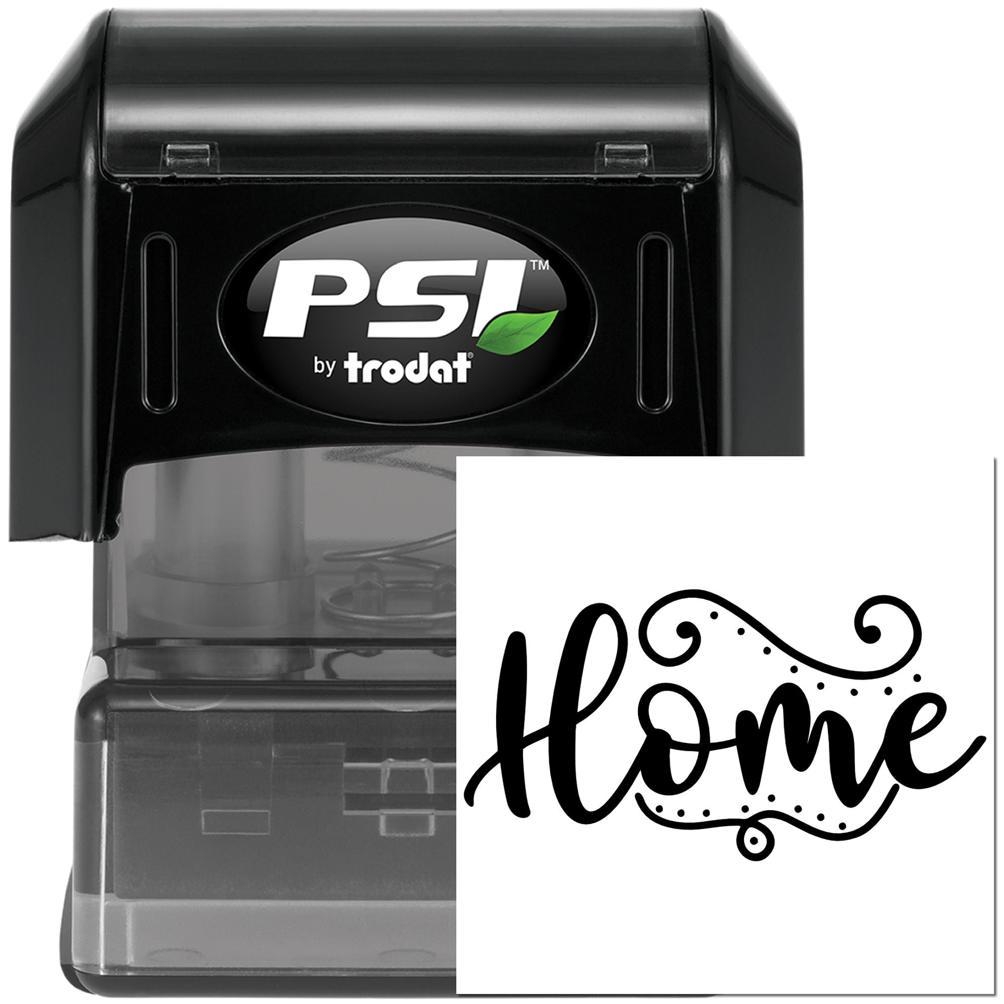 PSI by Trodat self-inking rubber stamp with decorative Home design for crafts, envelopes and personalized stationery.