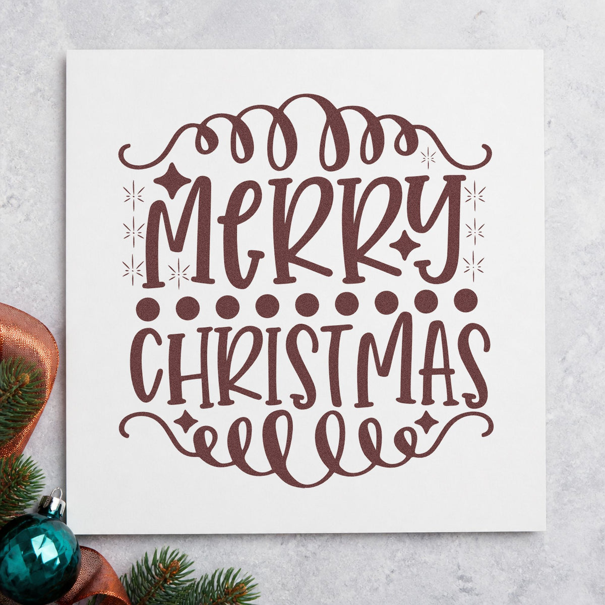 Merry Christmas Loop Borders Compact Pre-Inked Stamp – Slim in use 4