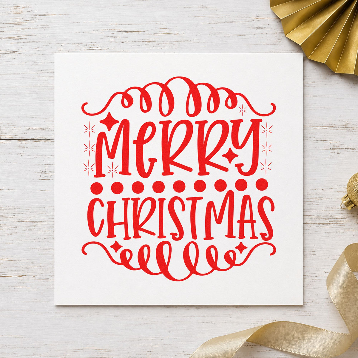 Merry Christmas Loop Borders Stamp – Wood Handle in use 7