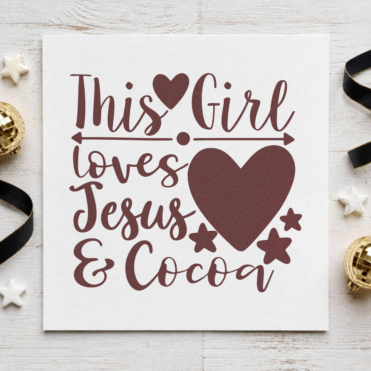 Girl Loves Jesus And Cocoa Slim Pre-Inked Stamp in use 4