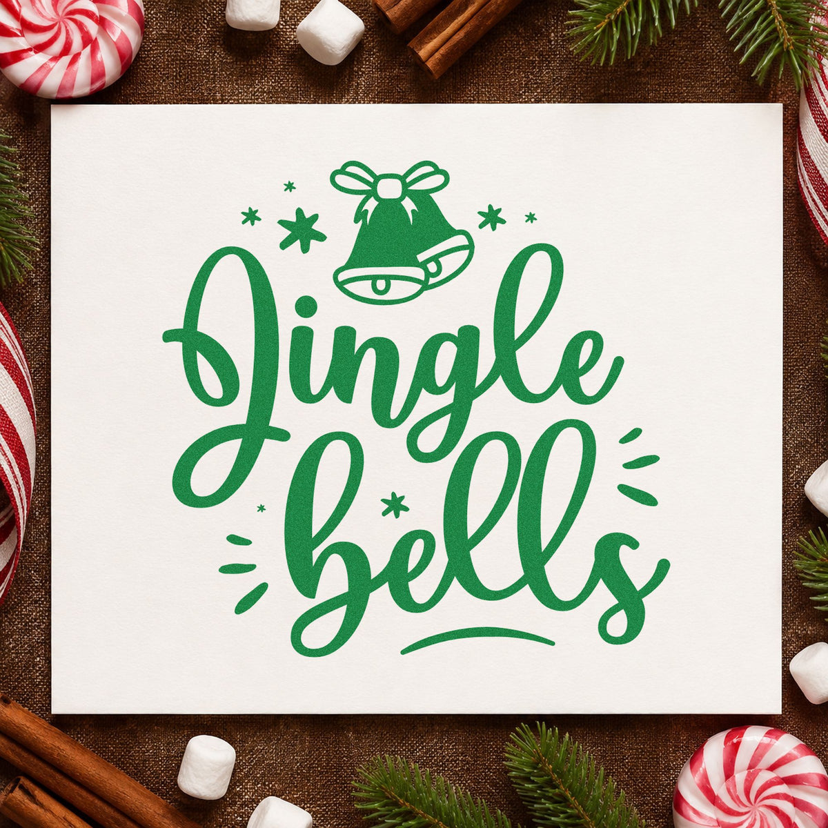 Jingle Bells Bow Bell Pre-Inked Stamp – PSI in use 3