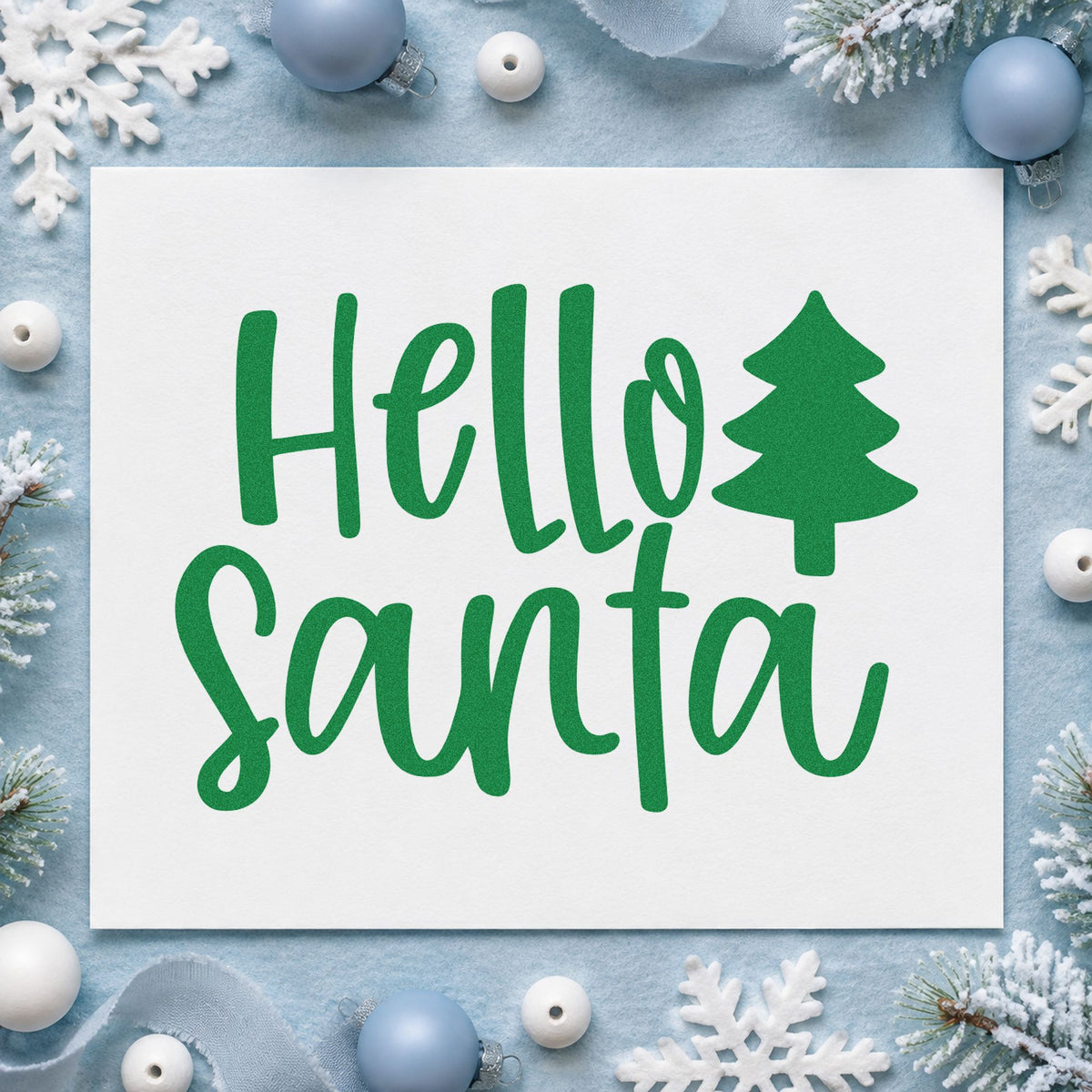 Hello Santa With Tree Rubber Stamp – Wood Handle in use 8