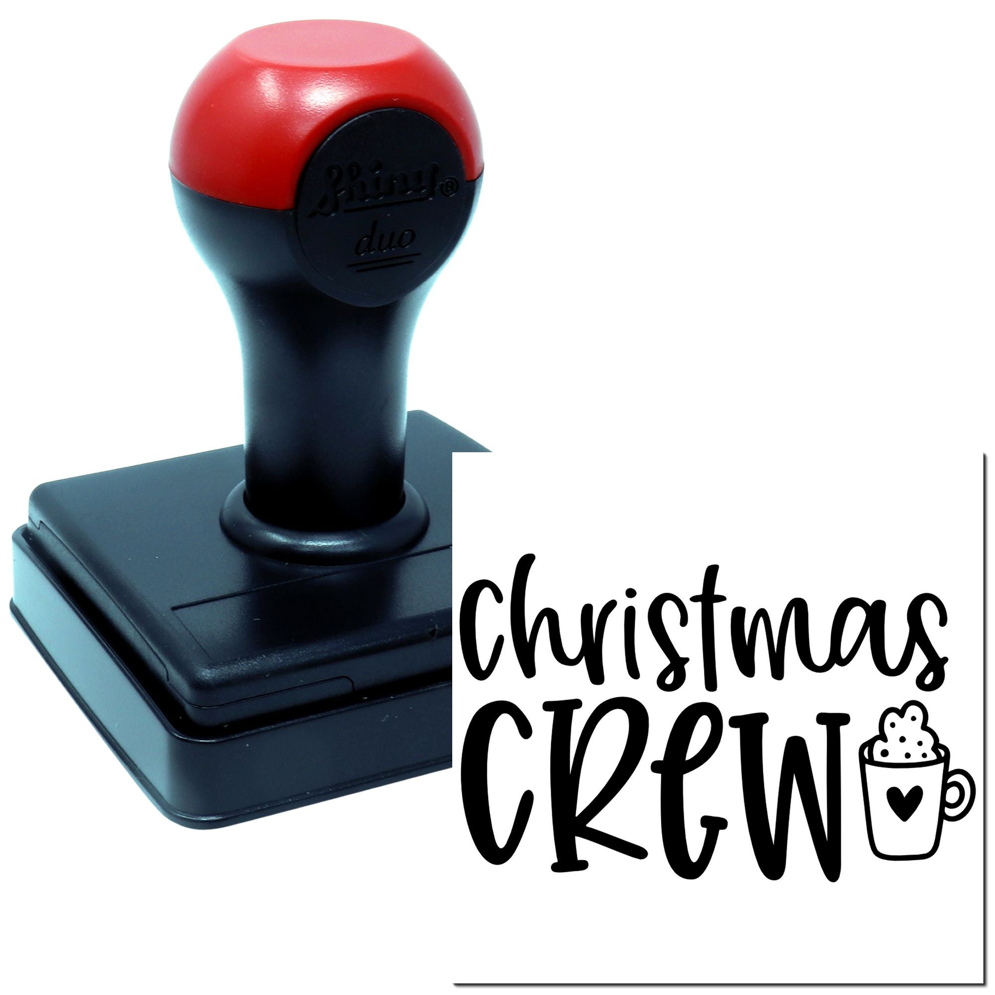 Christmas Crew self-inking rubber stamp for holiday cards and craft projects