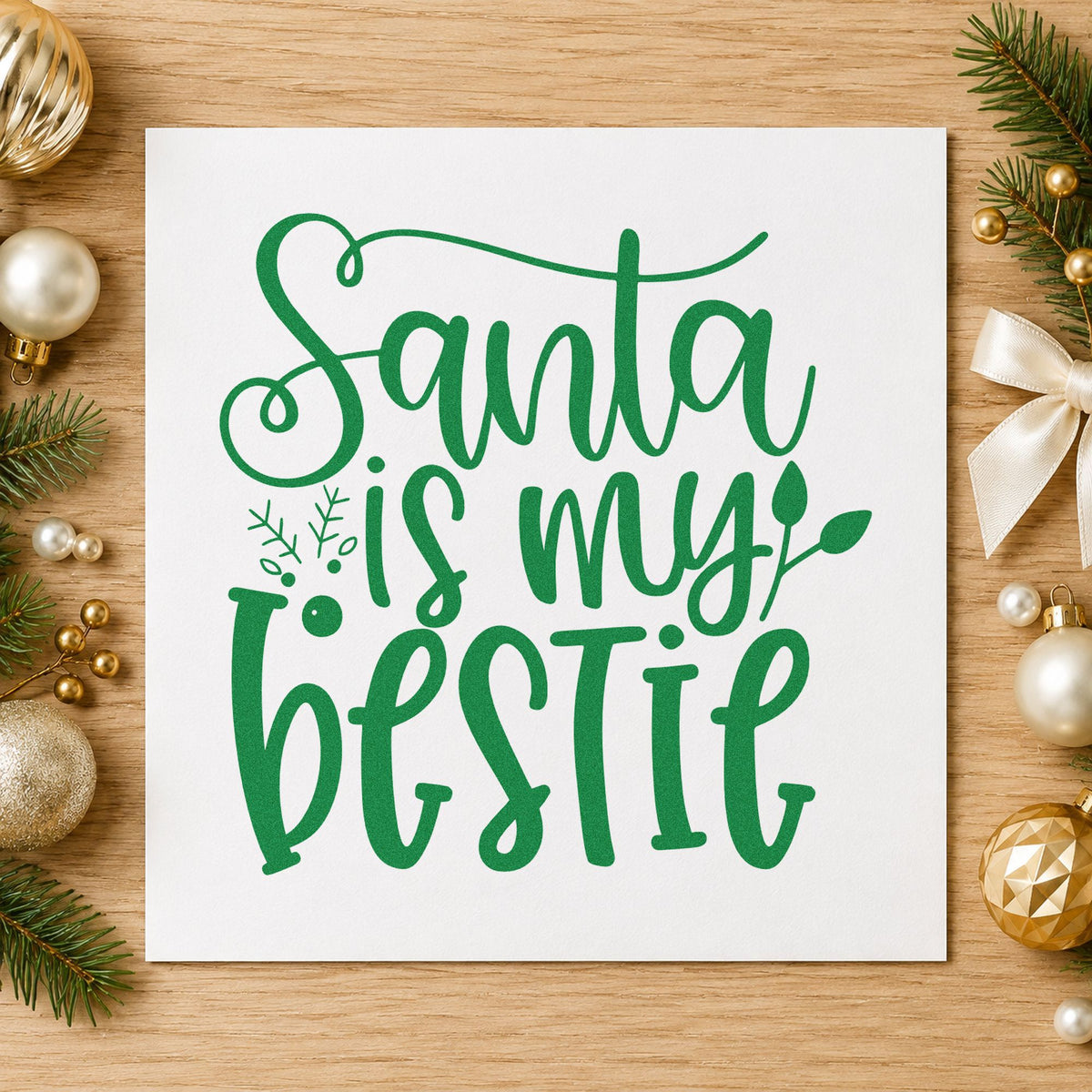 Santa Is My Bestie Snowflakes Hand Stamp – Duo in use 6