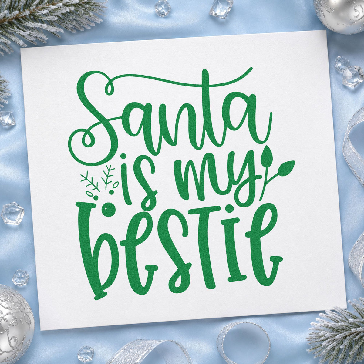 Santa Is My Bestie Snowflakes Hand Stamp – Duo in use 8