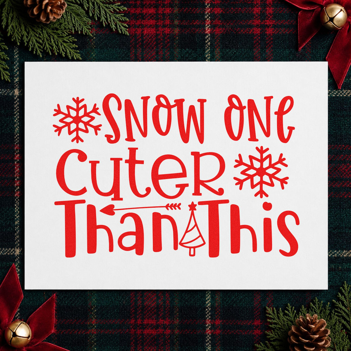 Snow One Cuter Than This Tree Motif Hand Stamp – Duo in use 5