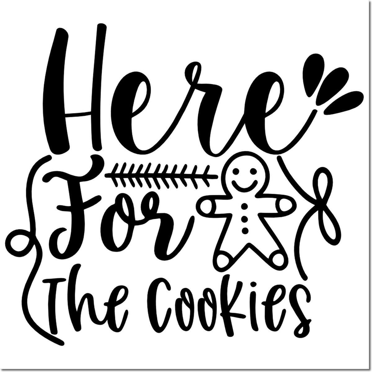 Here for the cookies rubber stamp design with gingerbread man and whisk, perfect for holiday baking.
