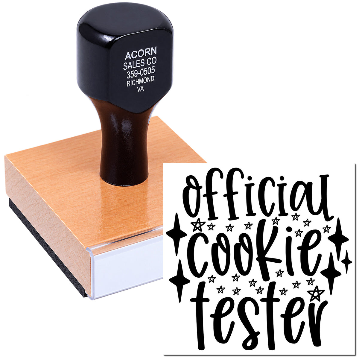 Custom rubber stamp with Official Cookie Tester design for bakeries, kitchen labels, and gift packaging
