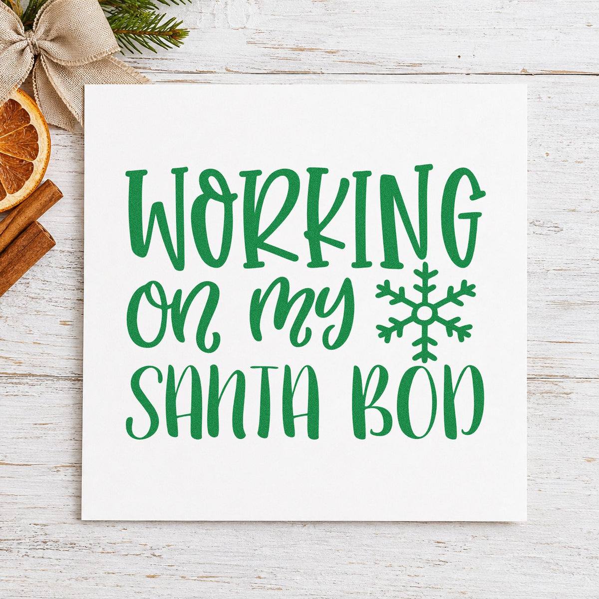 Working On My Santa Bod Rubber Stamp – Duo Hand in use 3