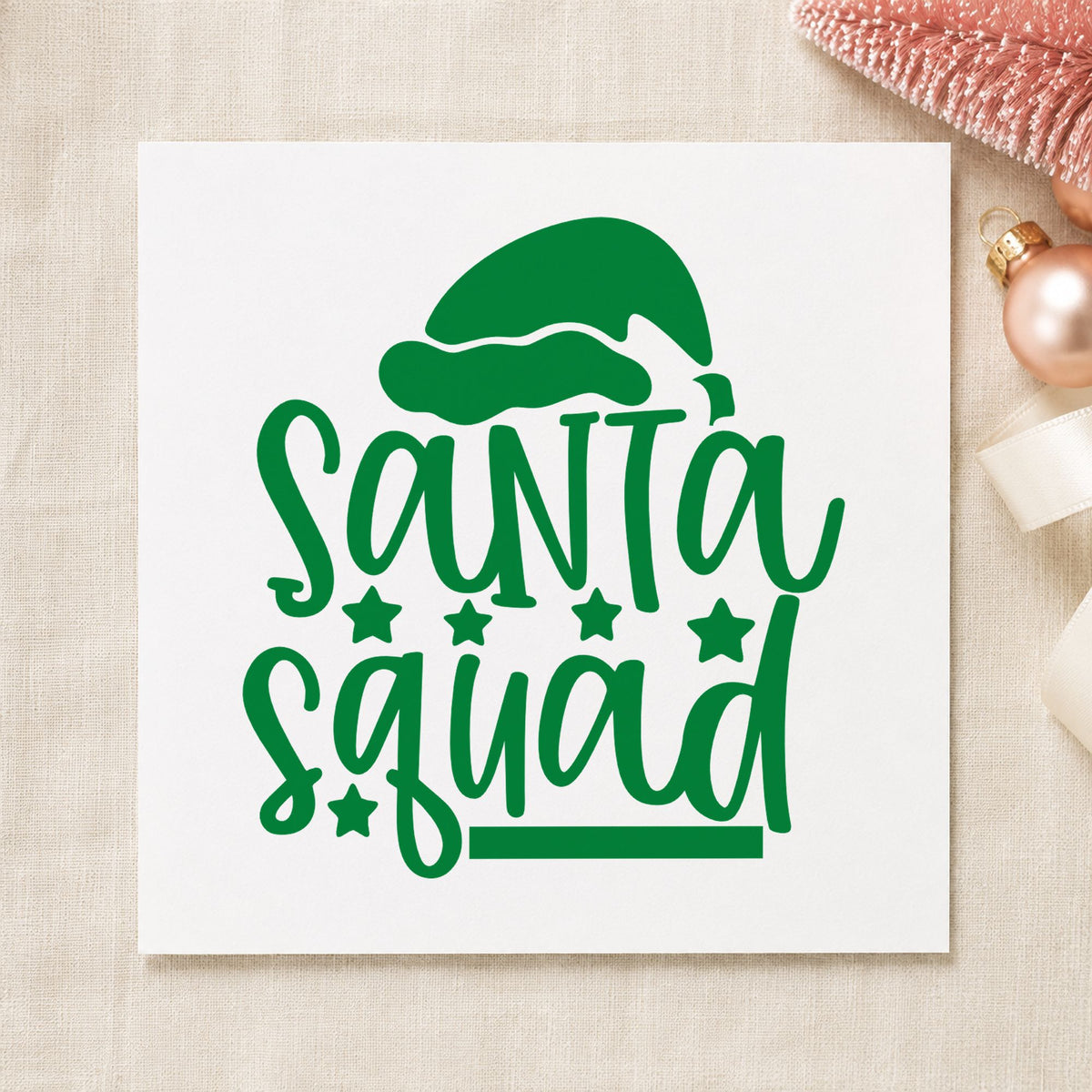 Santa Squad Hat Stars Lettering PSI Pre-Inked Stamp in use 3