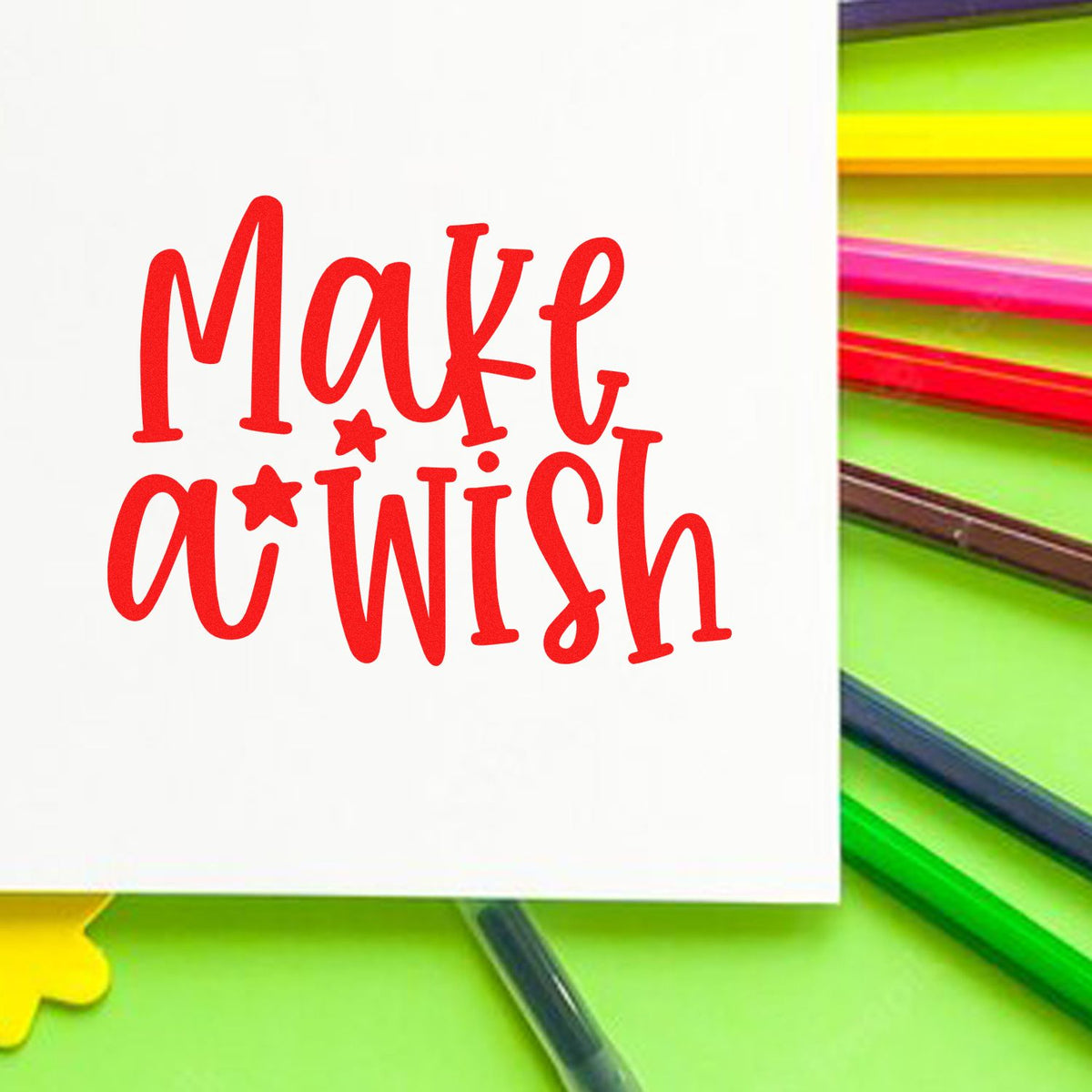 Make a Wish rubber stamp design for handmade cards, scrapbooking, and craft projects