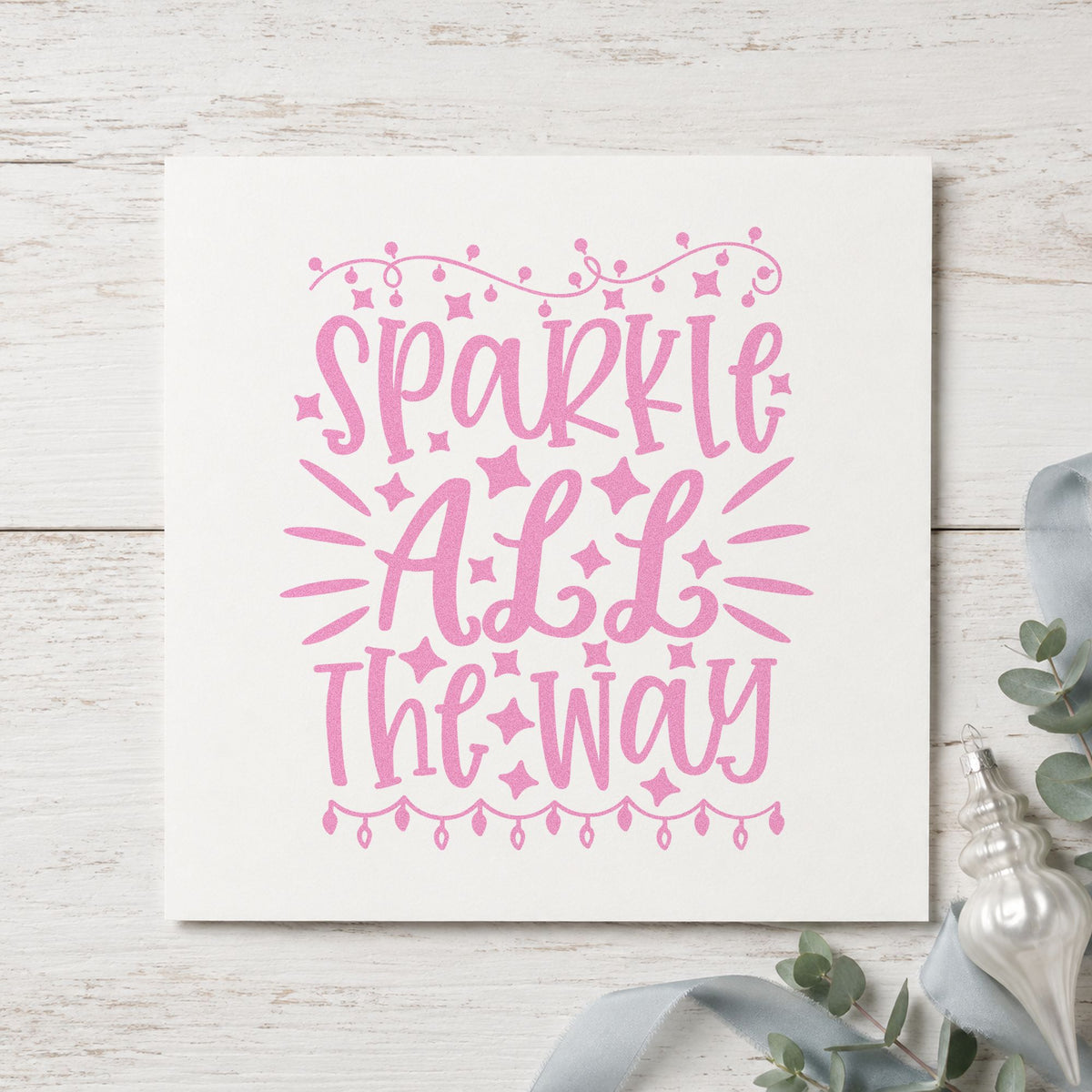 Sparkle All The Way Lights With Stars PSI Pre-Inked Stamp in use 10